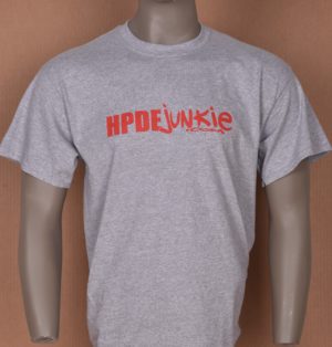 HPDEjunkie.com T-Shirt Gray & Red 1
